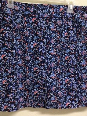 Coral Bay Navy Floral Skort with Blue and Red Accents